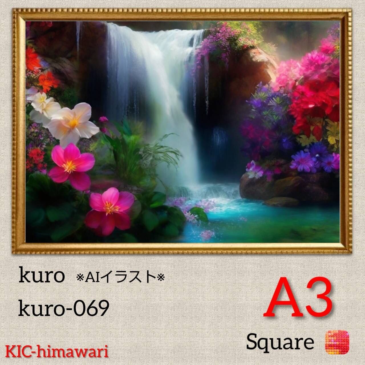 A3サイズ 四角ビーズ【kuro-069】ダイヤモンドアート