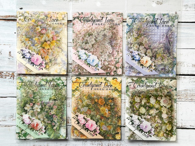 花園のコーナーPETシールセット　10枚入り　庭院花边（Garden Lace）シリーズ[TG-12s]