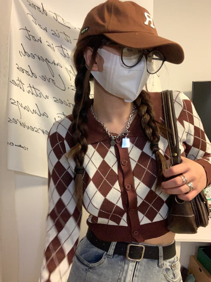 ニットショートカーディガンオータムスタイルスリムフィットトップス コート ロング 秋物 Oネック モンロー91851306538