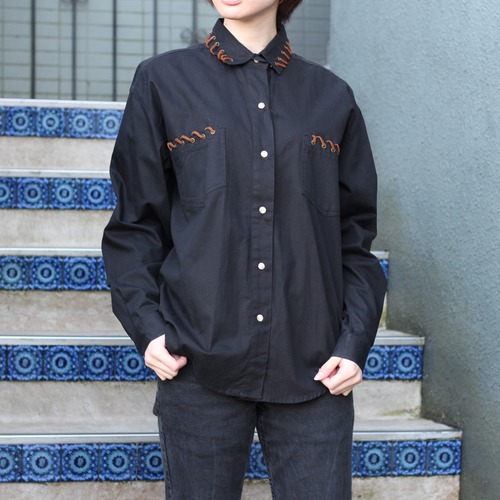 USA VINTAGE DESIGN COTTON LONG SLEEVE SHIRT/アメリカ古着デザインコットン長袖シャツ