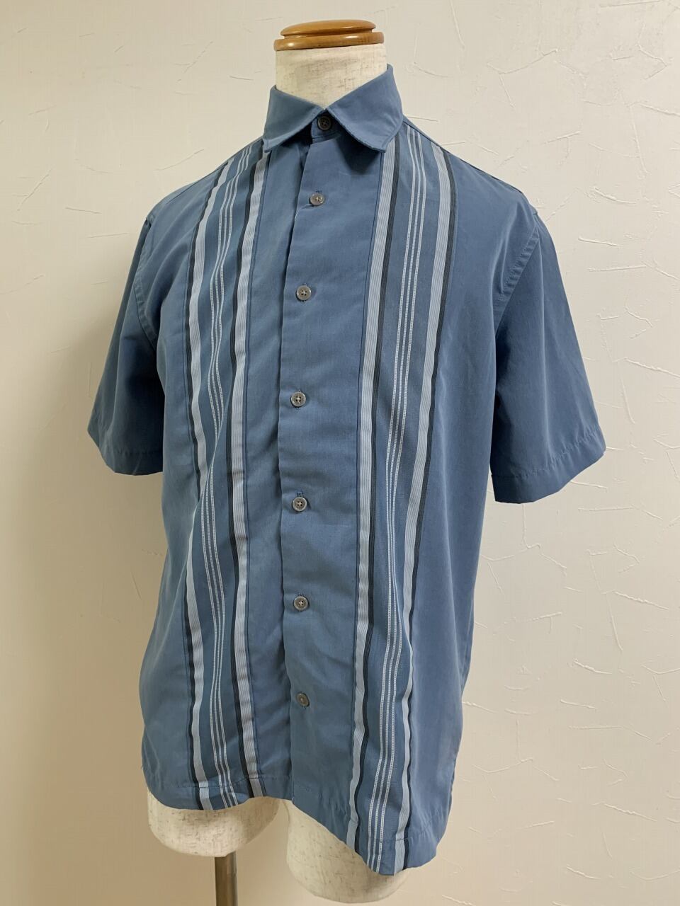 1990's Switched Stripe Design Short Sleeve Shirt
