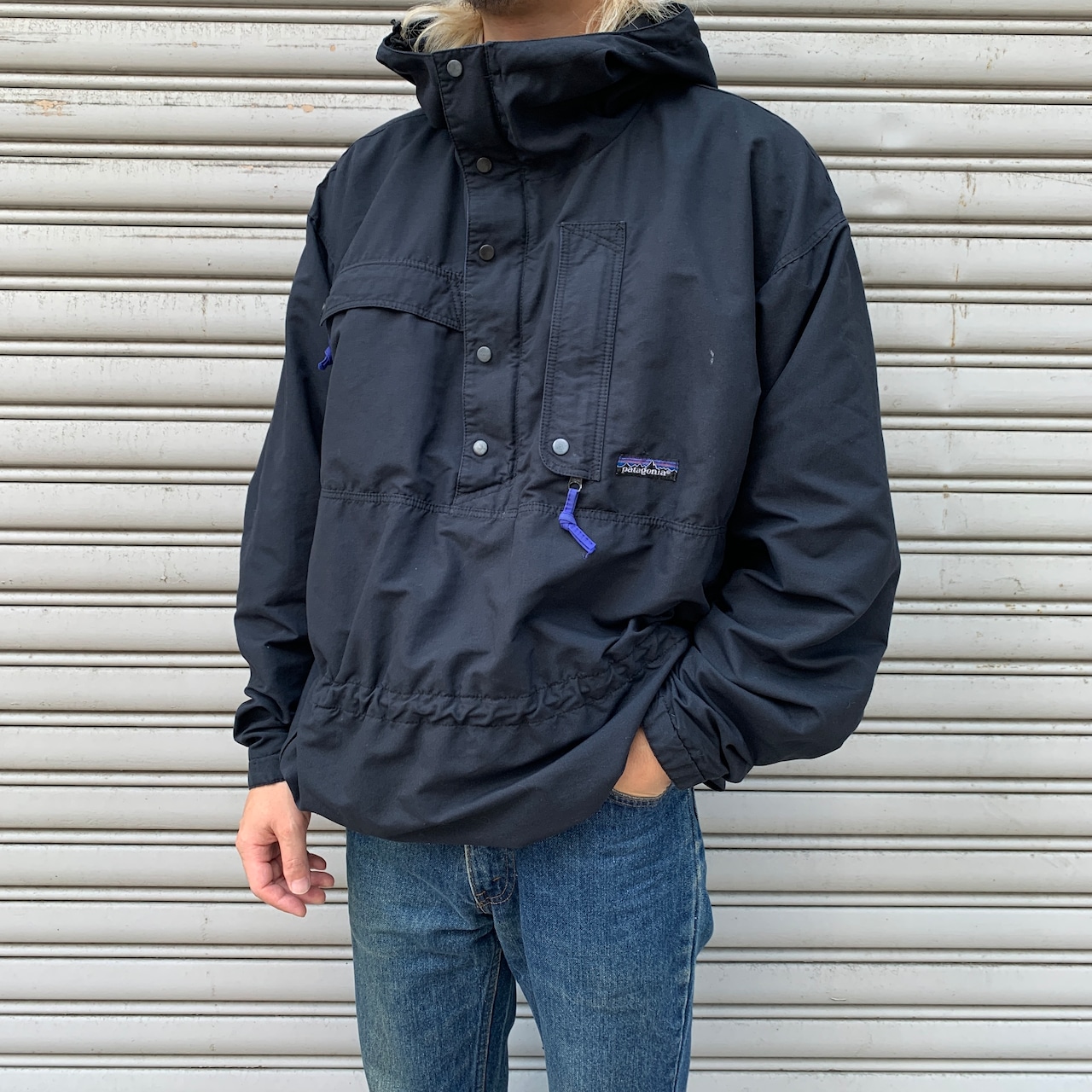 80s patagonia 香港製　バックボウルアノラック　ブラック　M