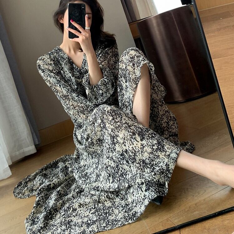 ワンピース フレアスカート フレアワンピース ワンピドレス 膝下