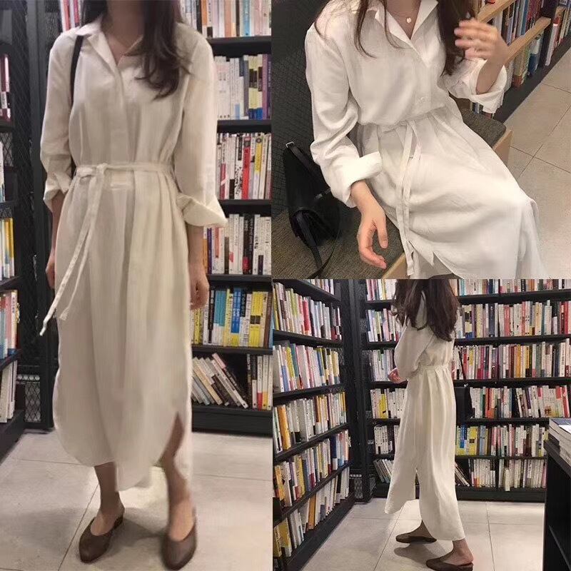 オープンカラーワンピース