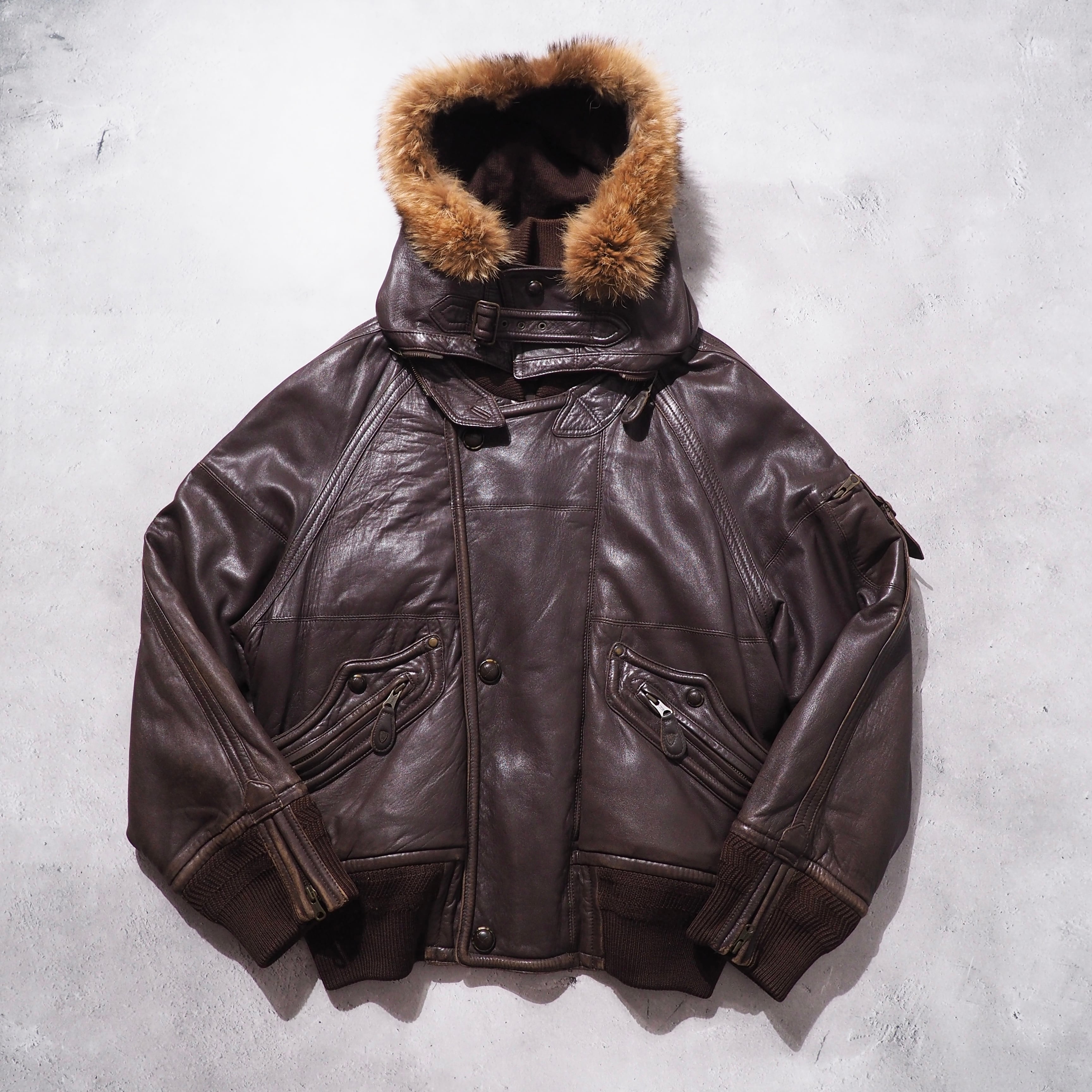 1980s " Monsieur NICOLE " Special N2-A sampling vintage Sheep leather jacket ムッシュニコル N2-A サンプリング レザージャケット