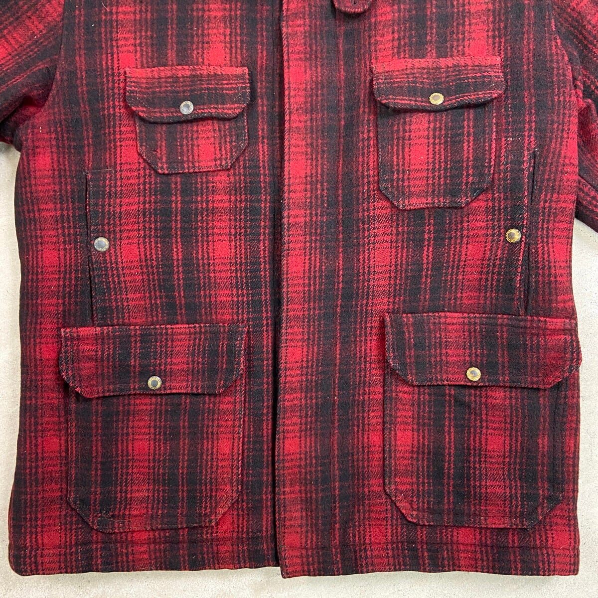 30年代 黒タグ WOOLRICH ウールリッチ バッファローチェック柄 ウール