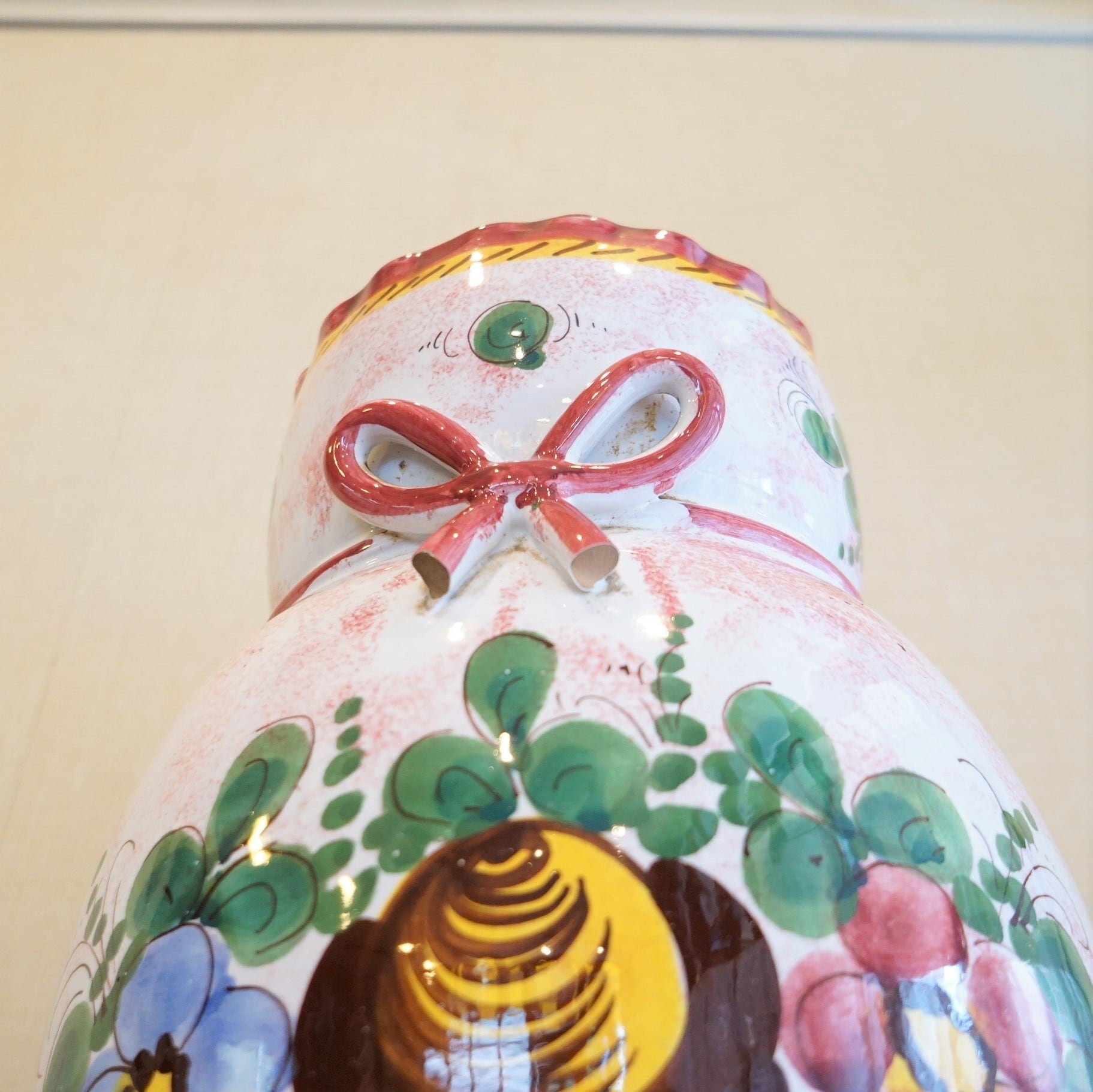 イタリア製 大きなハンドペイントのつぼ(花瓶) | 純喫茶家具の イタリア製 大きなハンドペイントのつぼ(花瓶) | 純喫茶家具の