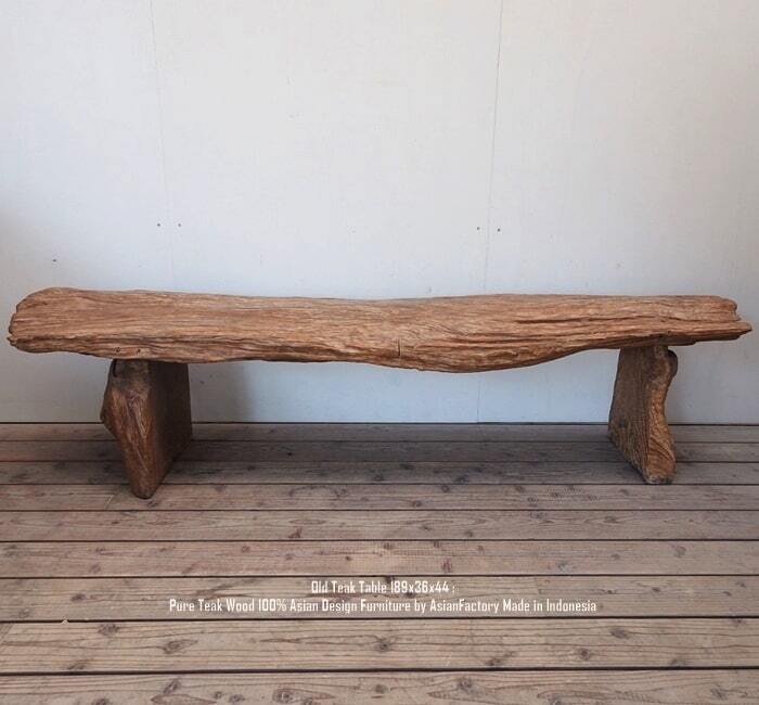 一点物 オールドチークベンチ 189cm 木製 木 おしゃれ 総無垢材 一枚板 飾り台 花台 アジアン家具 長椅子 木製いす 天然木 イス 椅子 チェア スツール バリ家具