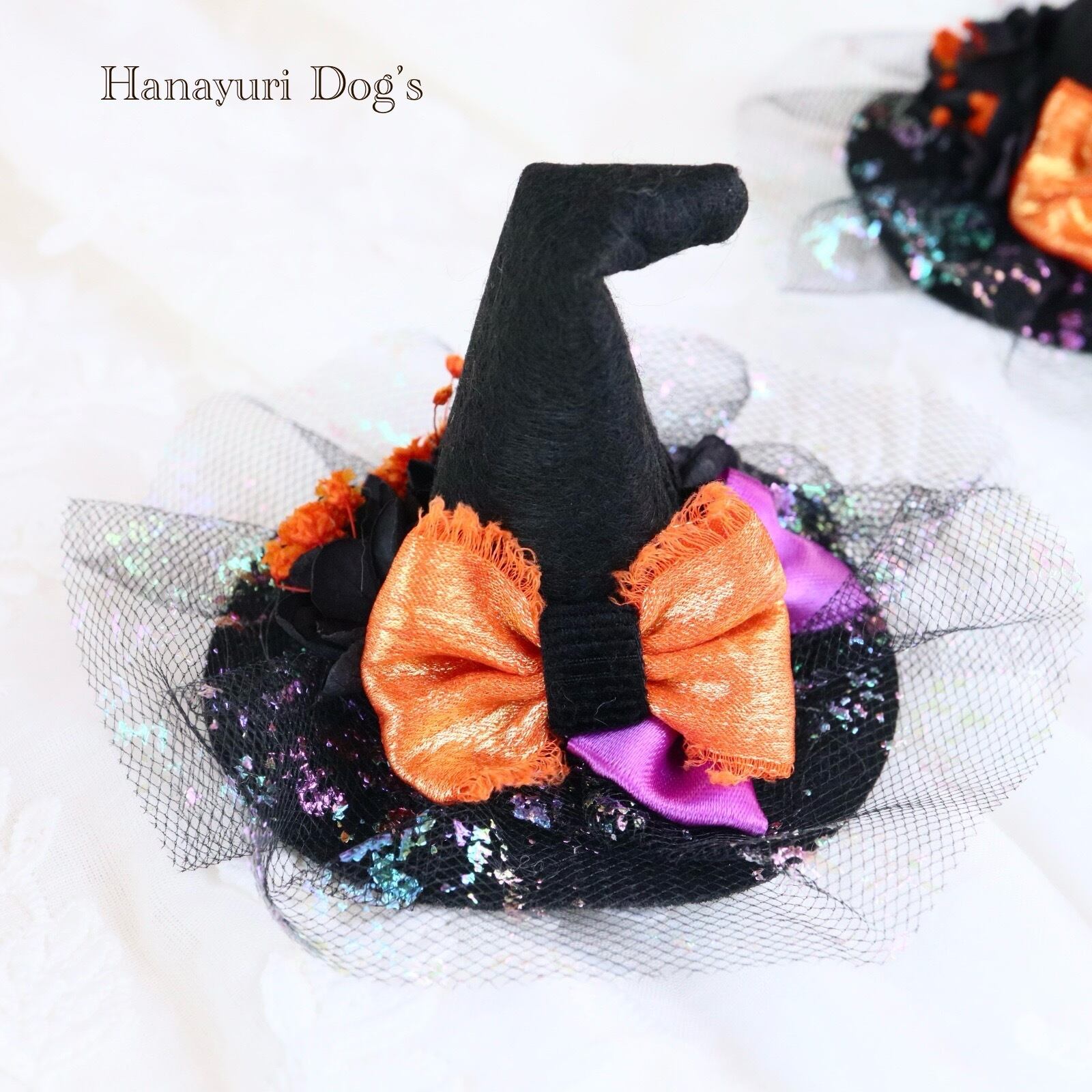 ハロウィン 魔女の帽子ブラックチュール ミニ帽子 仮装 プリザーブド