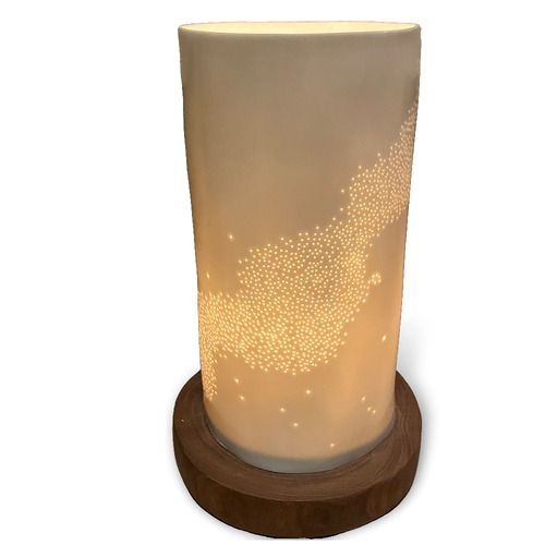 【作家物 陶器シェード テーブルランプ】