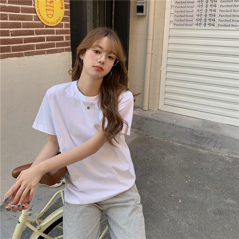 ホワイトショートTシャツ シャツ レディースサマースタイルルーズカジュアル 夏物 クレセントシティ11702485333