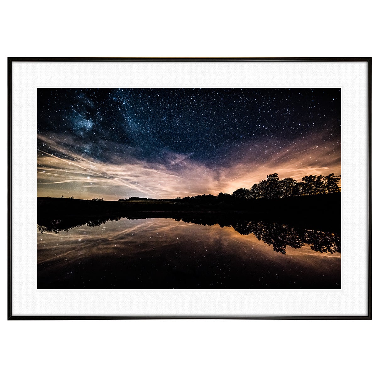 星空写真 ドイツ アイフェル丘陵の上の星空写真 インテリアアートポスター額装 AS0059