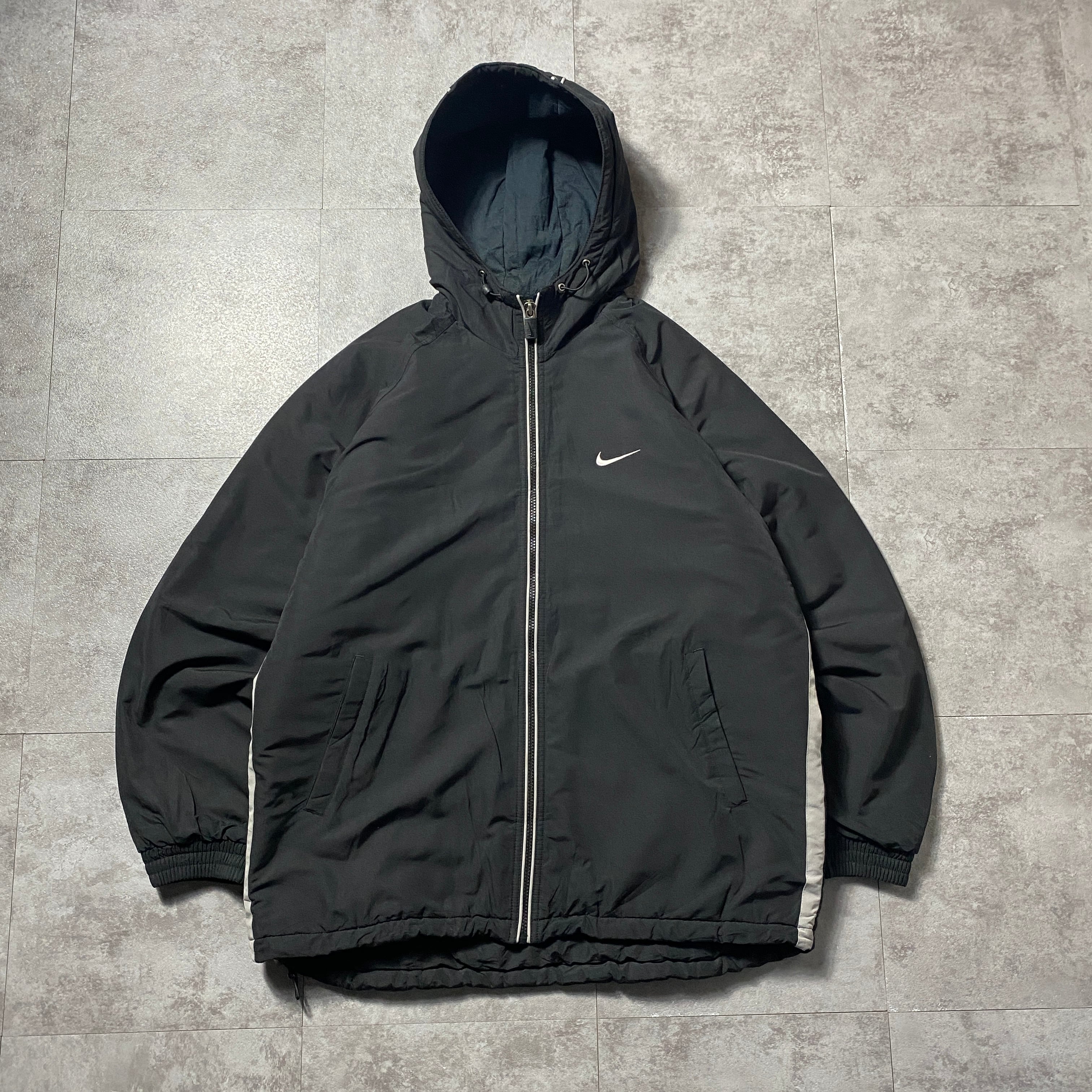 00's NIKE ナイキ スウォッシュ 刺繍ワンポイント フード刺繍 ブラック