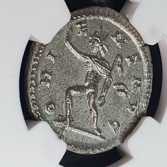 【準最高鑑定!】古代ローマ ガリア帝国 ポストゥムス BI ダブル デナリウス 銀貨 NGC Ch AU 準未使用 AD260-269年  アンティークコイン 古銭