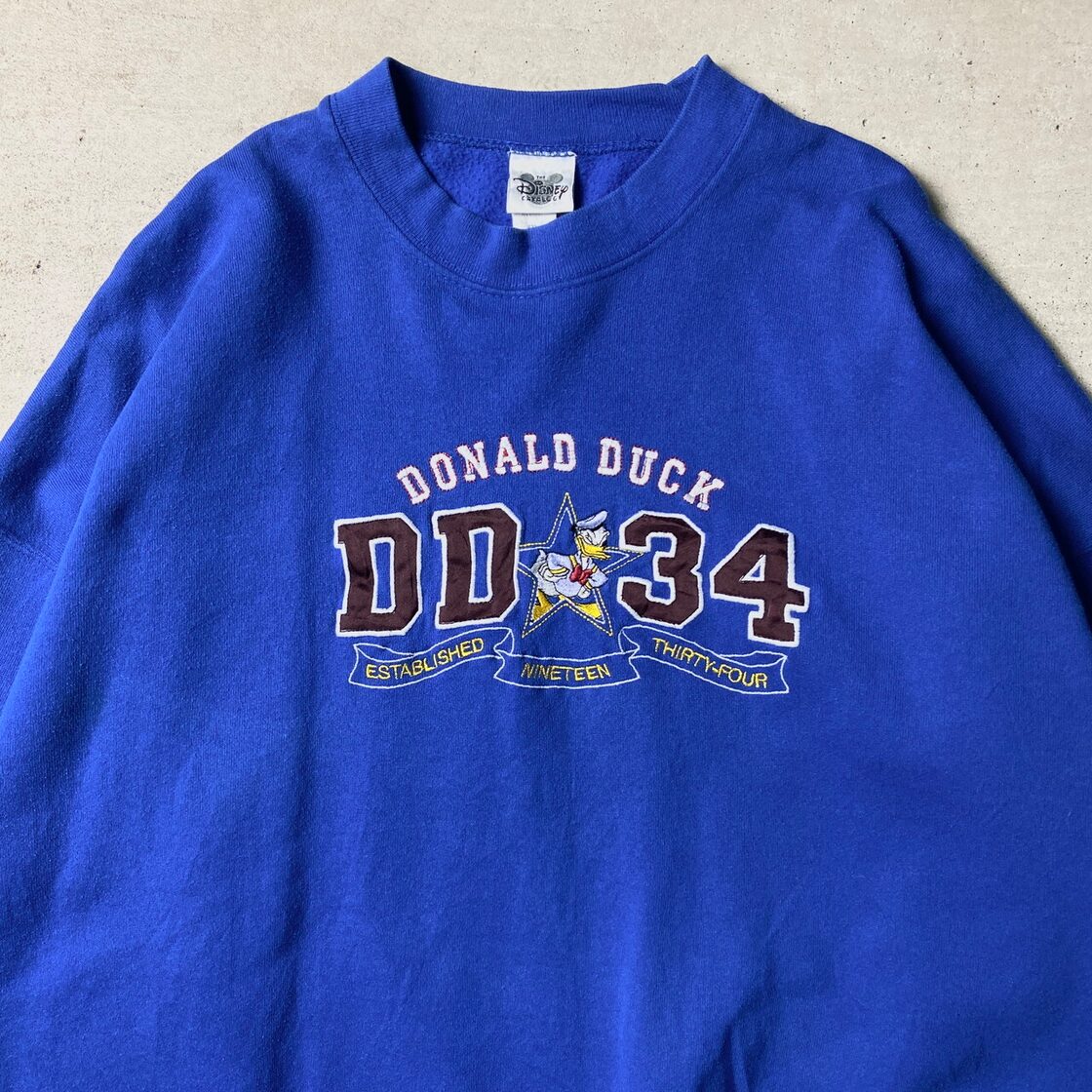 90年代 USA製 ドナルドダック キャラクター 刺繍 スウェットシャツ 