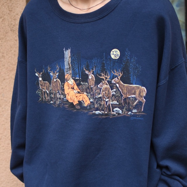 humor deer print sweat