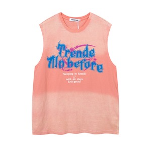 sameuoo全3色グラデーションノースリーブTシャツ