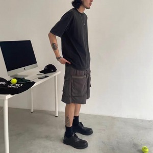 Knee-length cargo short pants 0641