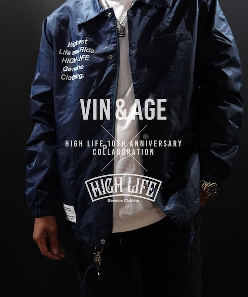 【Vin & Age × HIGH LIFE】ベンチレーションコーチジャケット【NAVY】