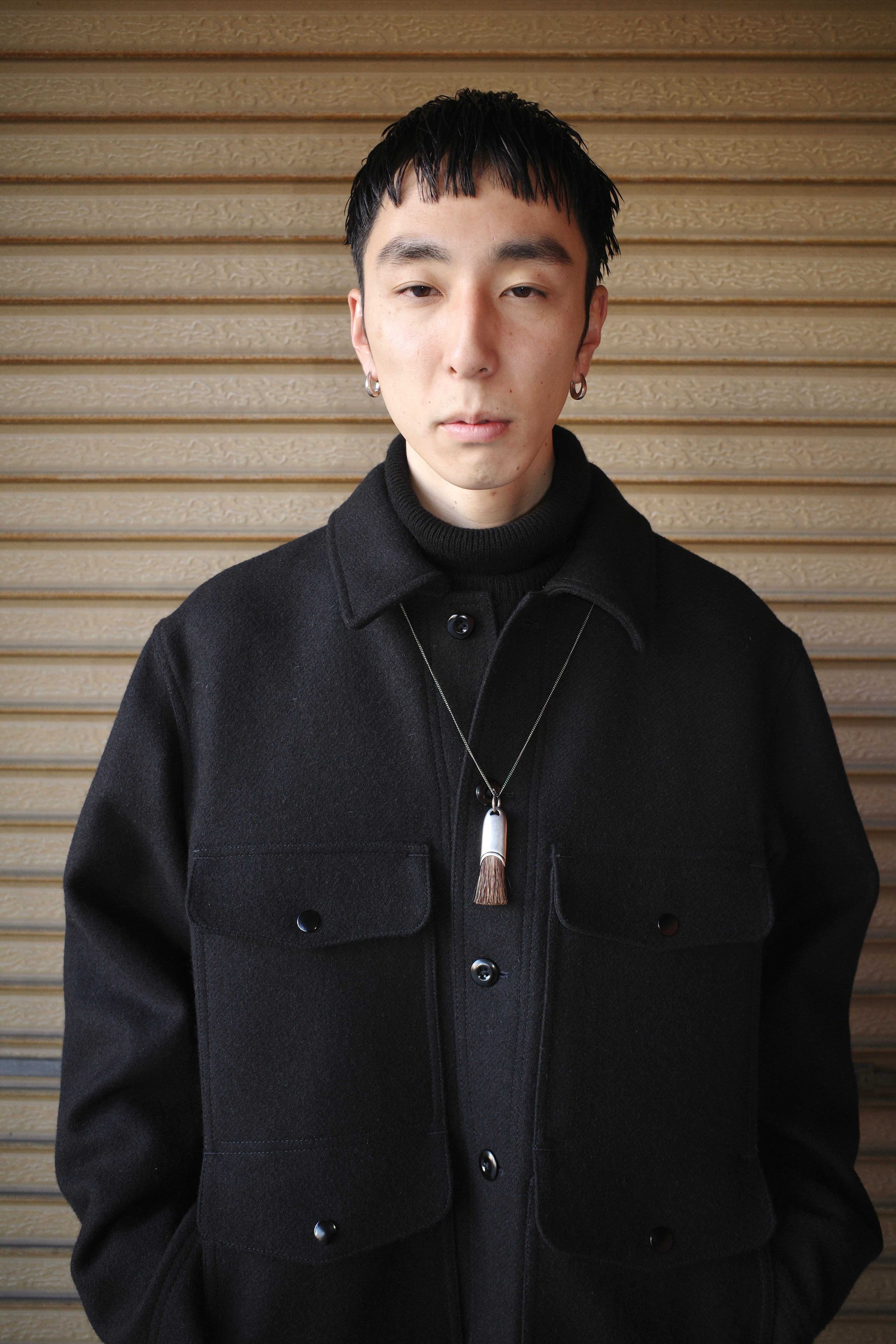 LEMAIRE PERSONAL BRUSH NECKLACE SILVER / SALT AND PEPPER JW0081