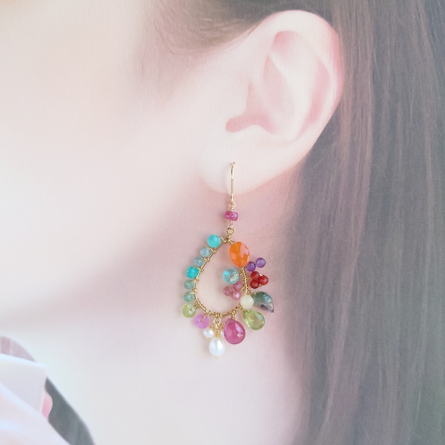 Botanical pierce&earring P033