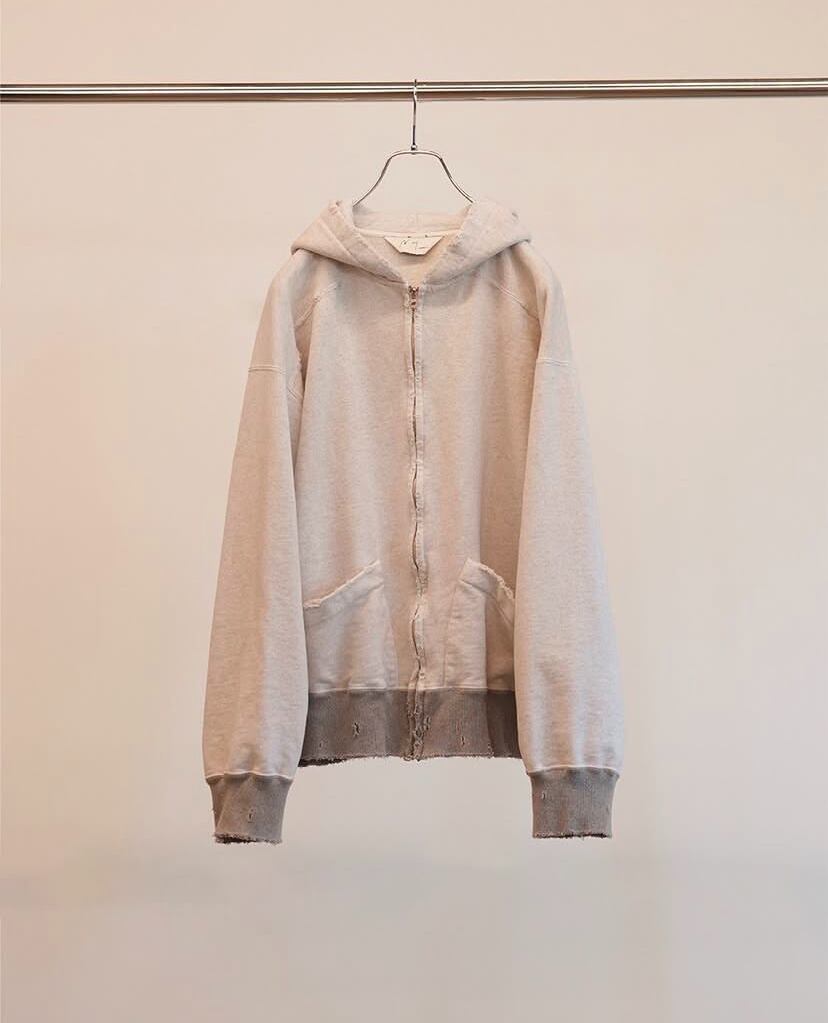 25SS】ANCELLM ZIPUP HOODIE (HEATHER WHITE) ANC-CT89 | IAAAM ONLINE