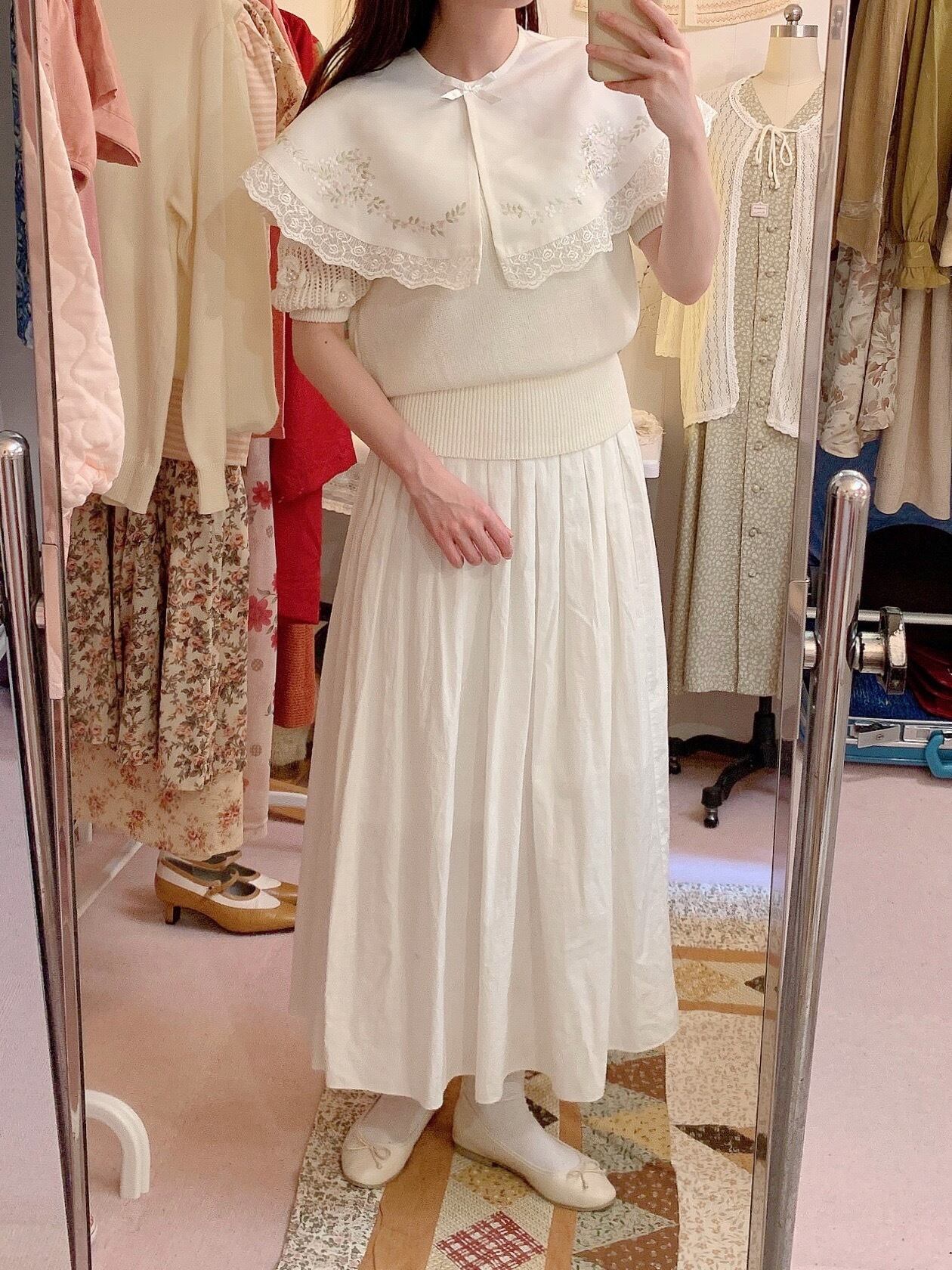 white flower lace big collar