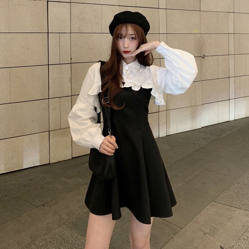 ドレス スプリングスタイルブラックスカート 春物 スーパーモール36257089764