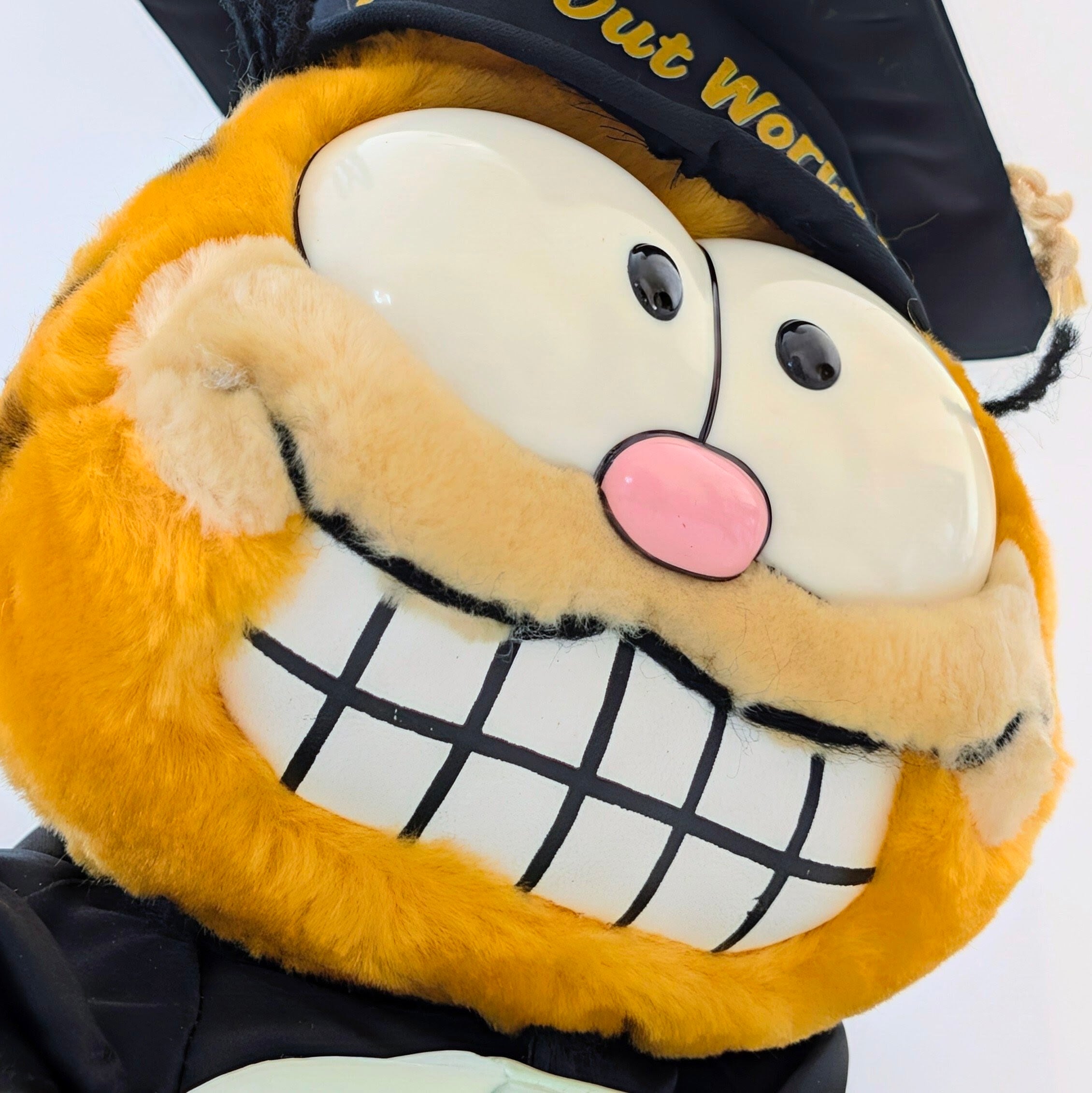 ☆ VINTAGE 1980年代初期 ☆【 Garfield ( ガーフィールド ) 】『 GARFIELD WORLDLY GRAD 卒業式ガーフィールド ワールドリー グラッド』Look out world! / ぬいぐるみ / プラッシュ / plush / 1980年代年製 〚アメリカン雑貨 アメトイ〛