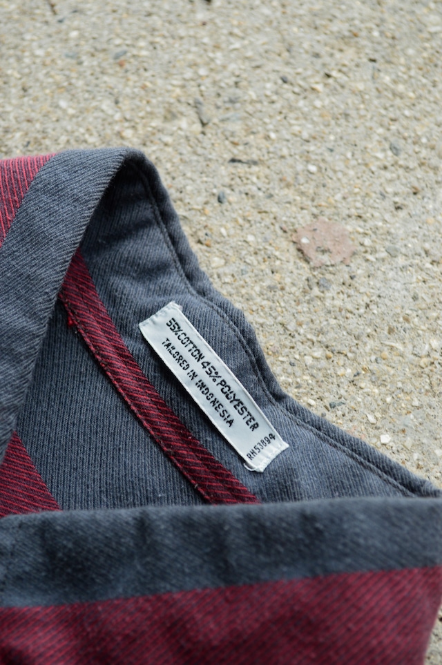 1990's Herringbone Print Cotton Gauze Stripe Shirt by Wrangler PB Brand RN53894 ラングラー 90s オールドプライベートブランド
