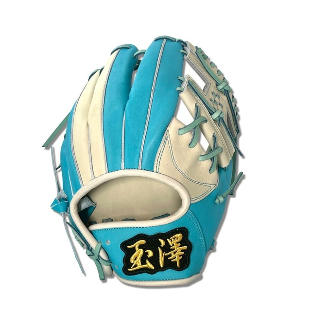 【オンライン限定】 軟式内野手グローブ （本体：サックス×Lグレー　紐：サックス）｜タマザワ　