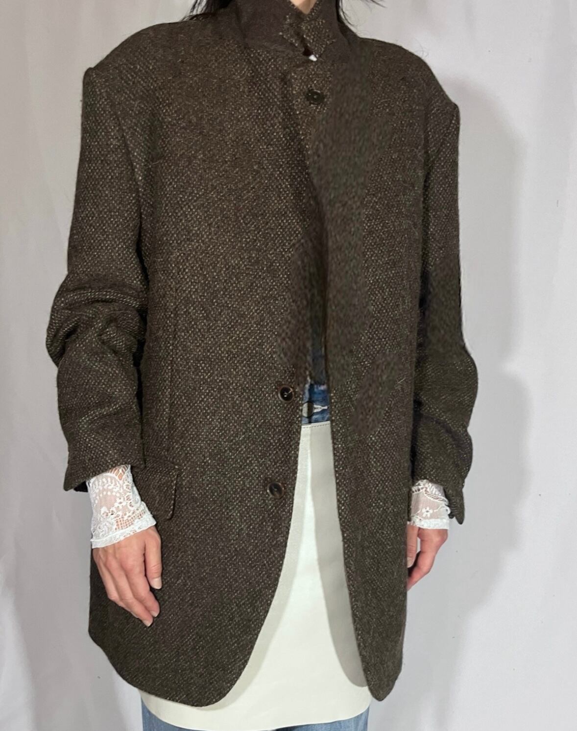 AURALEE [LAMA SHETLAND WOOL TWEED OVER JACKET] | LILLY DEL SALONE 