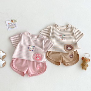 【BABY&KID】Happy every dayボーダーセットアップ