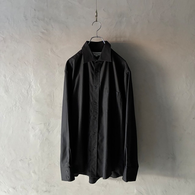 -Yves Saint Laurent- plain color dress shirt Black