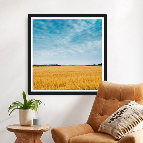 単品 33×33cm アートパネル 枠付きフレーム絵画 田園風景 牧場
