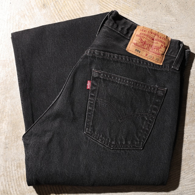 美品 30×30 501-0660 USA 93年 サルファーブラックデニムパンツ Levi’s リーバイス 黒