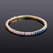 【grt57】Rainbow Tennis Chain Bracelet(3mm)