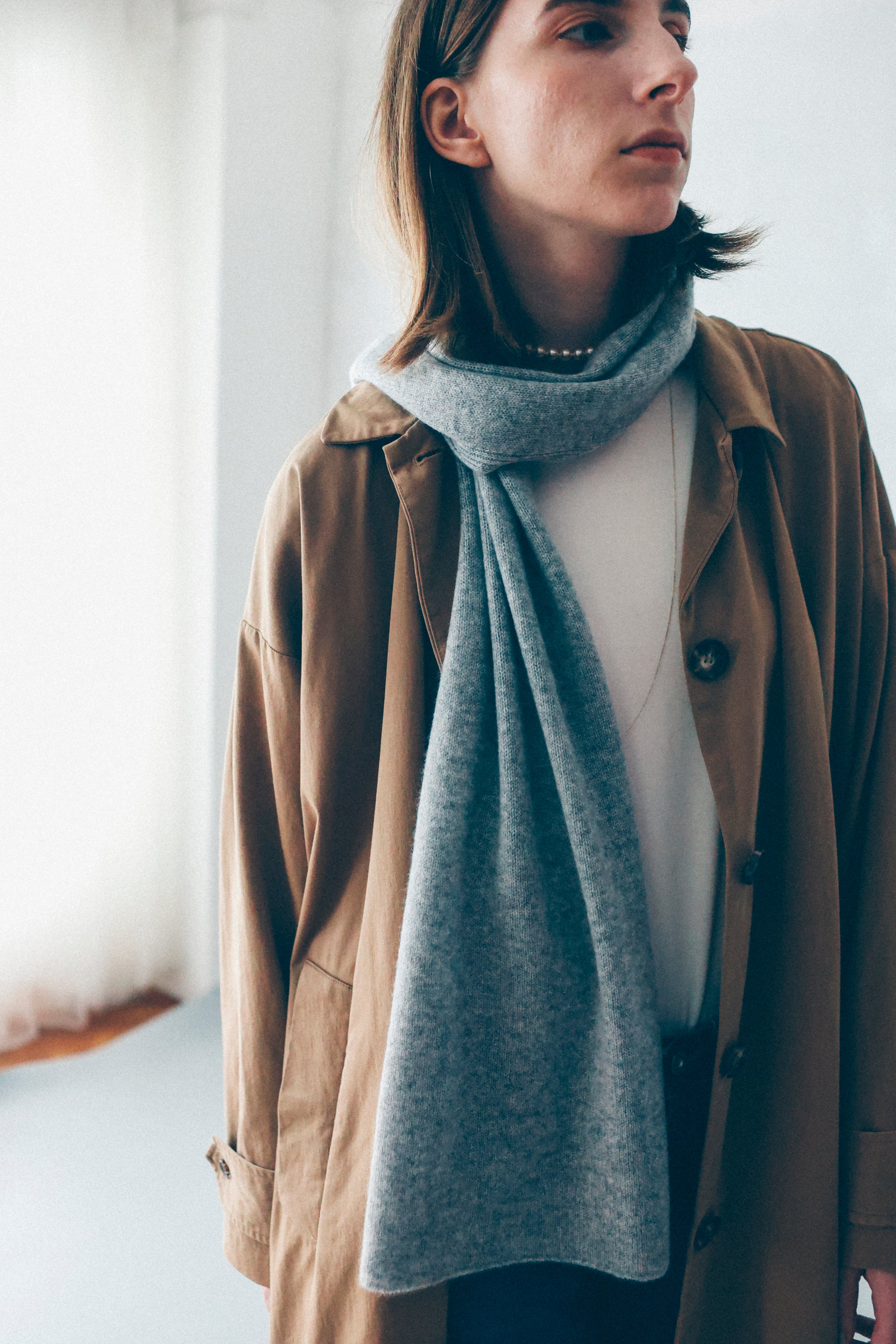 HOKOS BLISS) Cashmere mini stole(ブラック) | HOKOS