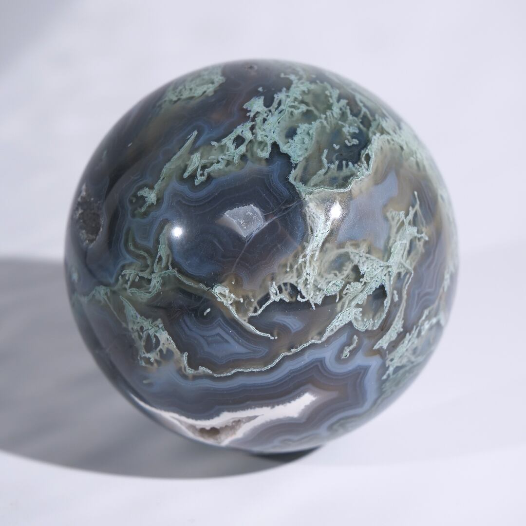 ⭐︎天然石　モスアゲート　スフィア　ジオード モスアゲート / スフィア【φ6.9cm】 | ariife.公式オンラインショップ