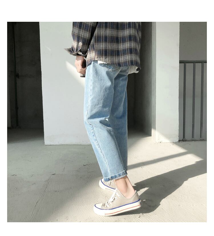 全2色 デニム パンツ ストレート カジュアル 無地 おしゃれ