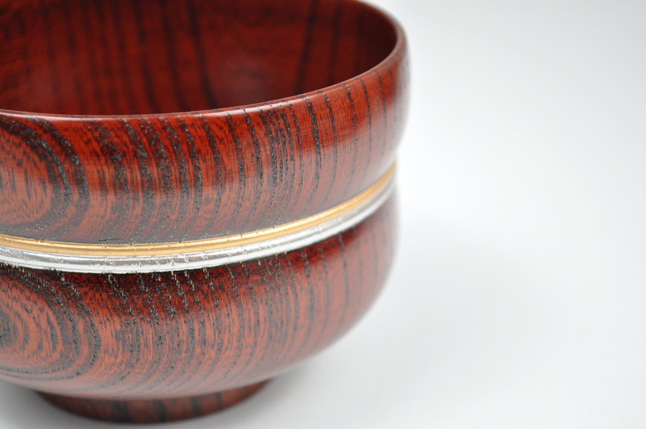 SO-0599 欅3.6ひさご椀 赤摺 金銀 | 山中 漆器 嘉匠菴 @kasyoan