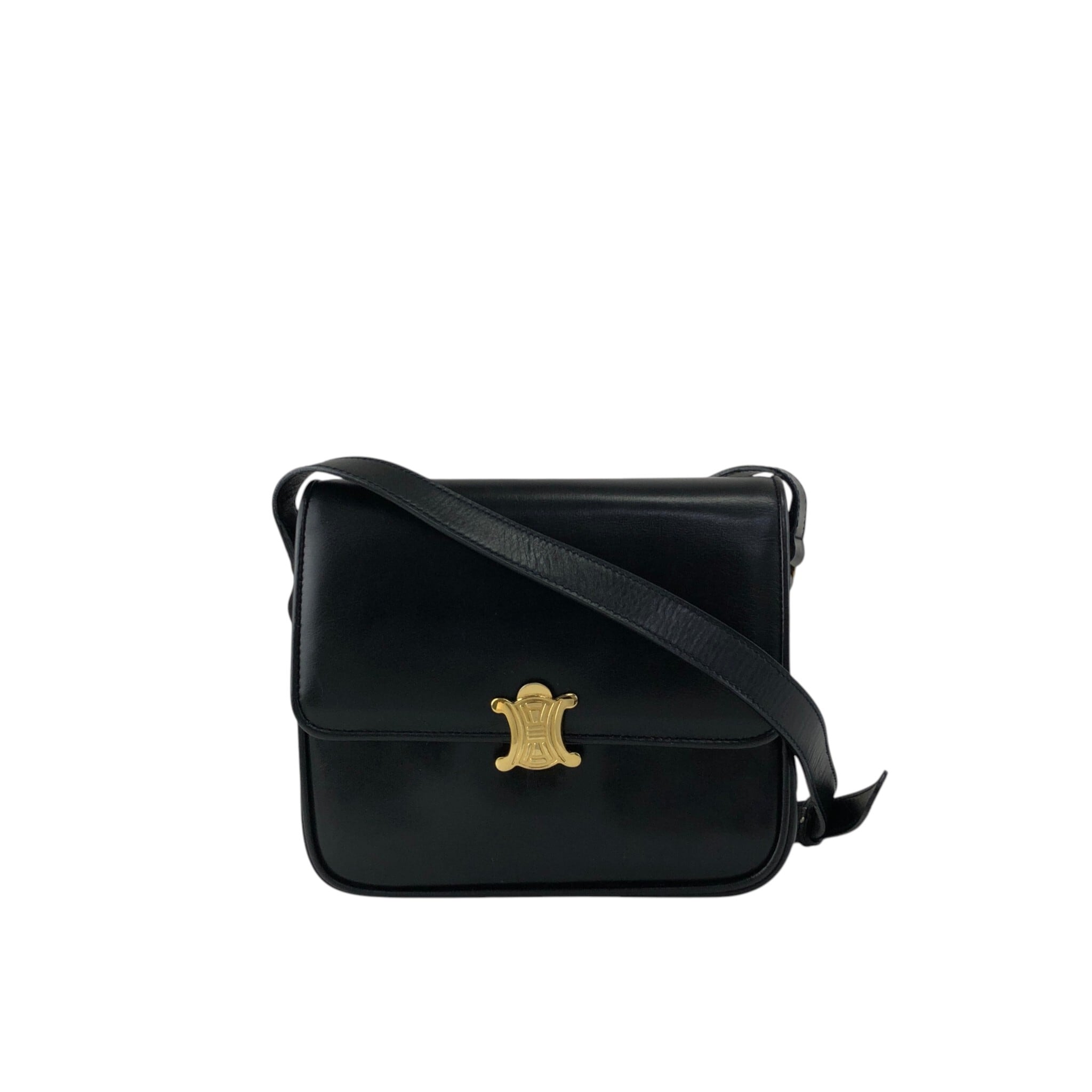 CELINE セリーヌ ショルダーバッグ ブラック トリオンフ レザー