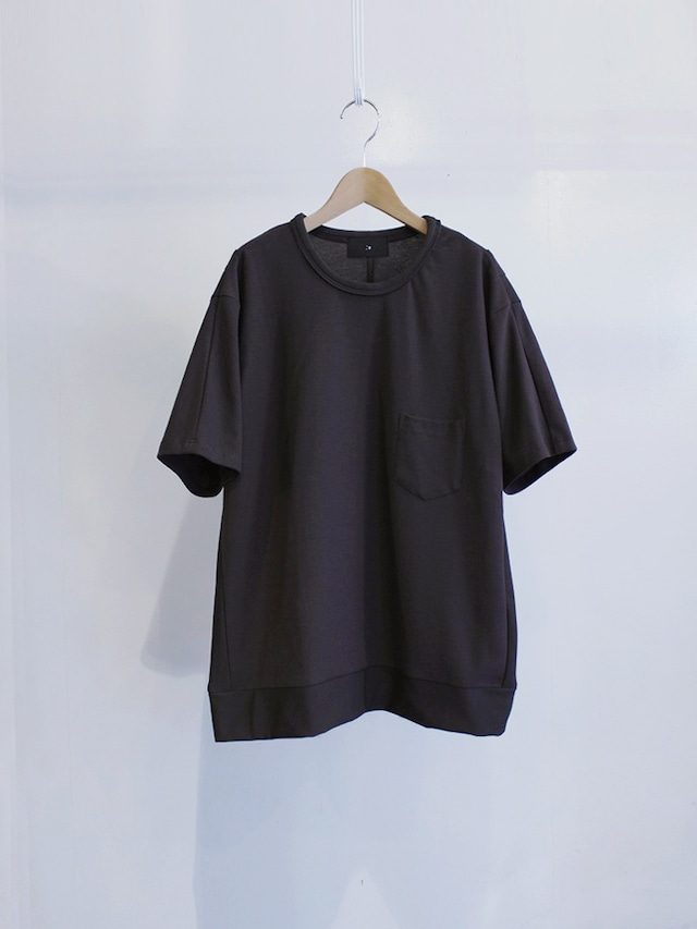 Garage.U.W SEED STITCH DRAPING PULLOVER SHORT SLEEVE brown