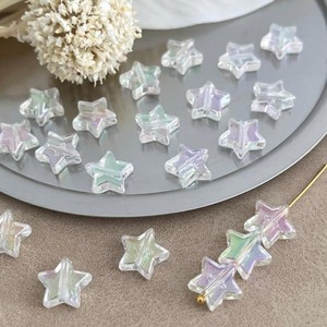 【10個】アクリルオーロラカラースタービーズ/星/パーツ