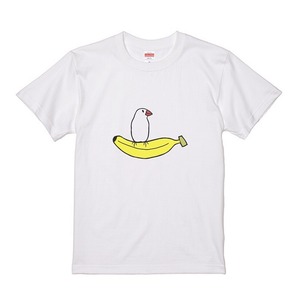 文鳥Tシャツ＃54　「バナナと文鳥」おすまし