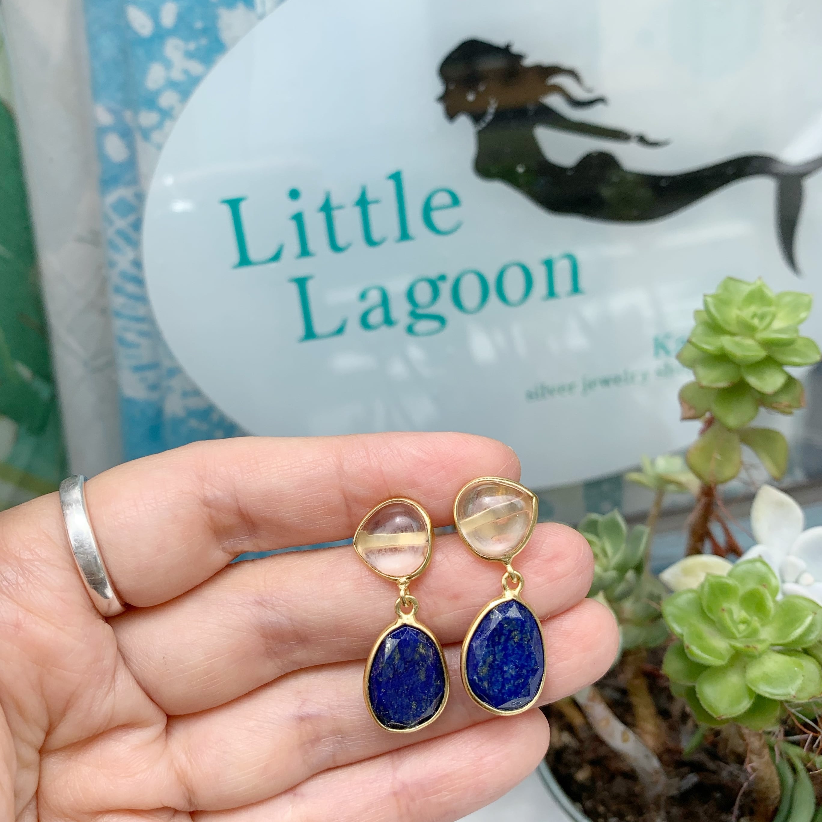 Gold Coating 2 ストーンピアス クリスタル and ラピスラズリ | 【公式