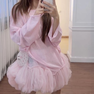 Tulle-panel dress　261011