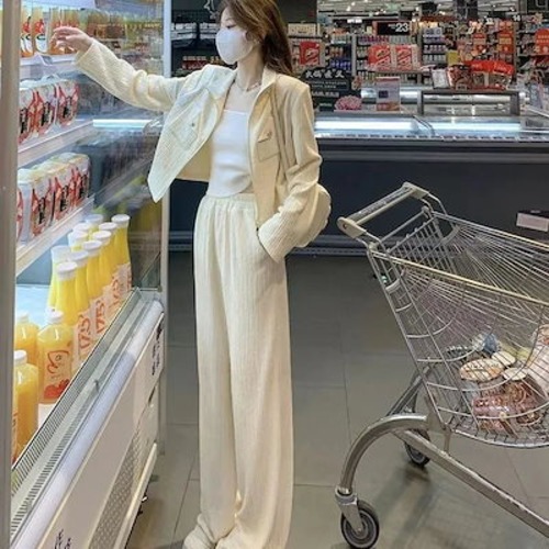 アウター+ズボン 2点セットレディース 春春 カジュアル スウェット ワイドパンツ 通勤 韓国ファッション セットアップ 福袋 T