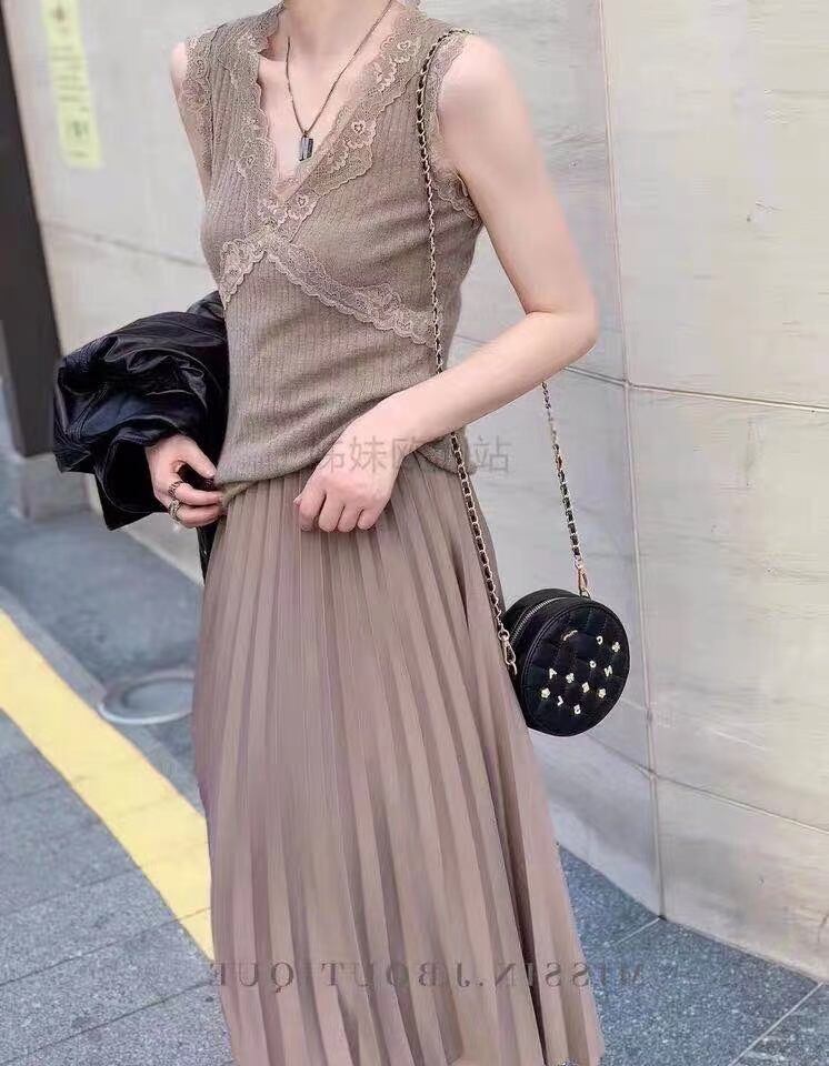 レースデザイン リブニットタンク  AJ−111-996