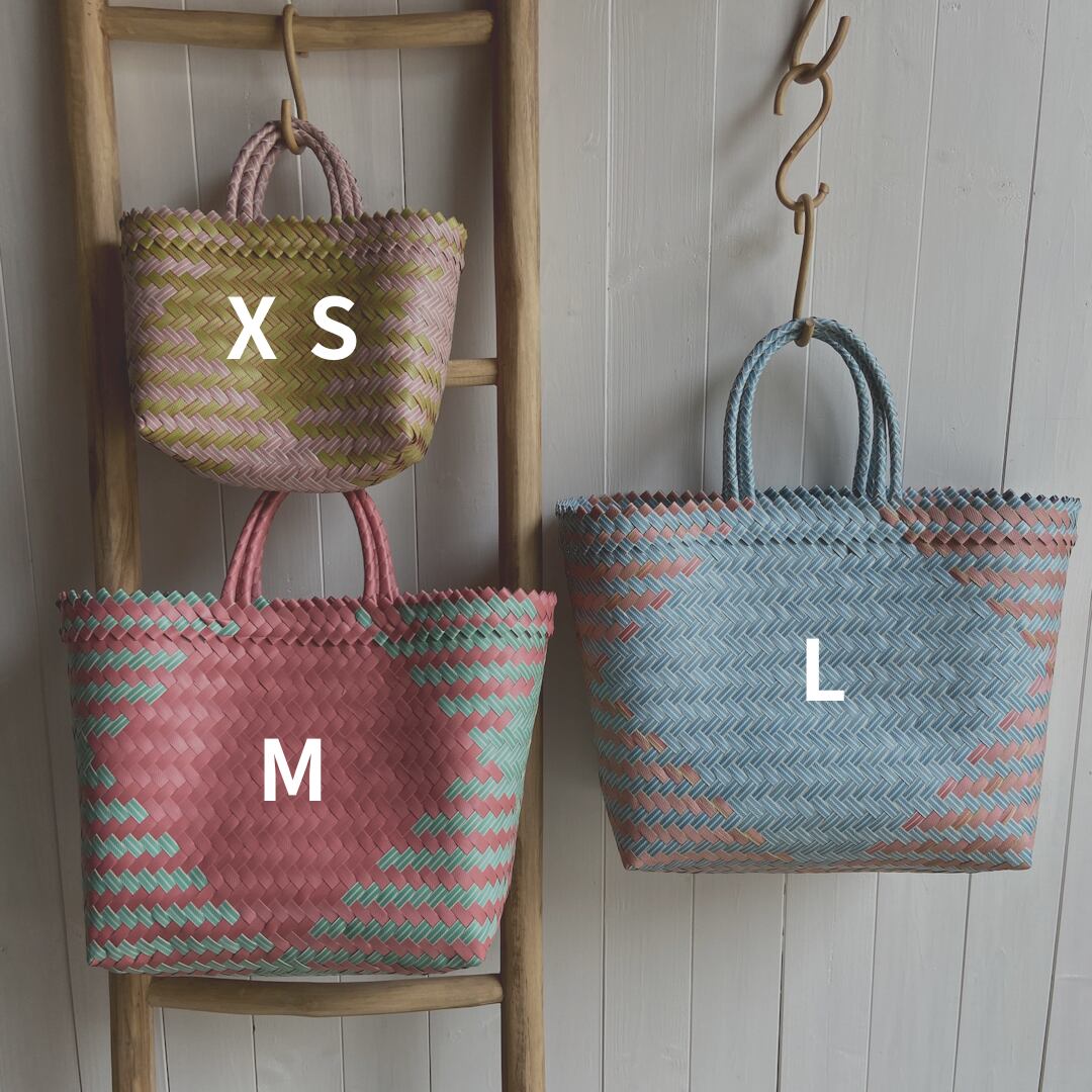 洗えるカゴバッグ パサールバッグ(ソフト)/L/サーモンピンク